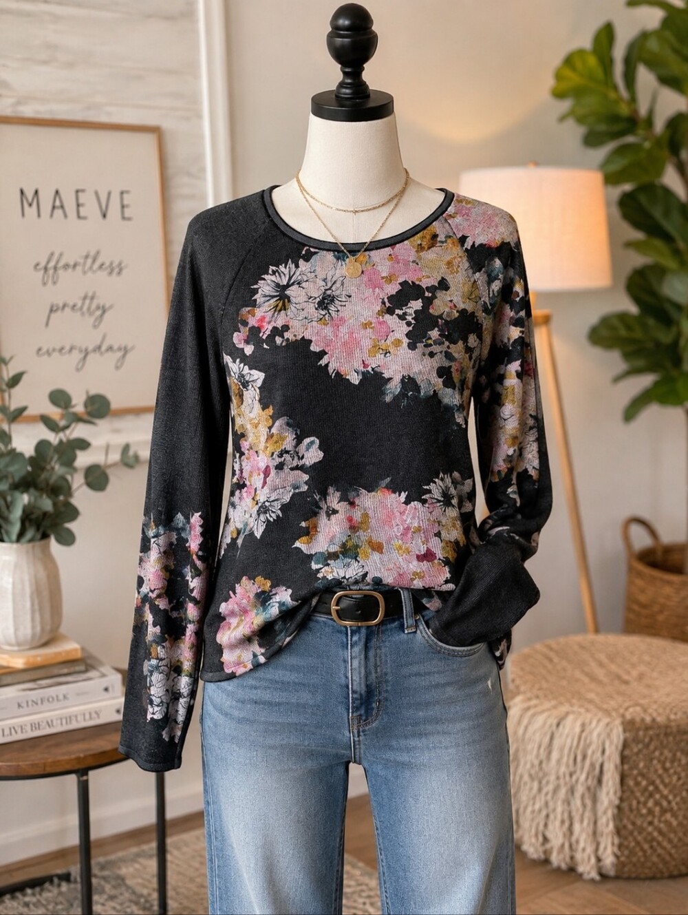 Maeve Anthropologie Floral Lightweight Knit Sweater Medium